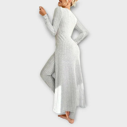 Zoe – Conjunto elegante de dos piezas acanalado