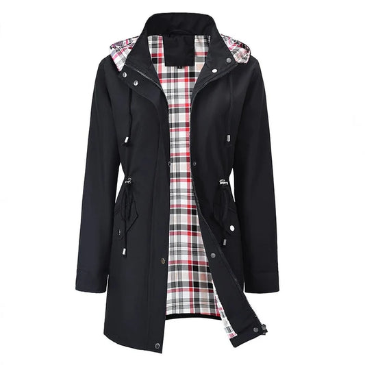 Eva - Chaqueta impermeable con interior de cuadros