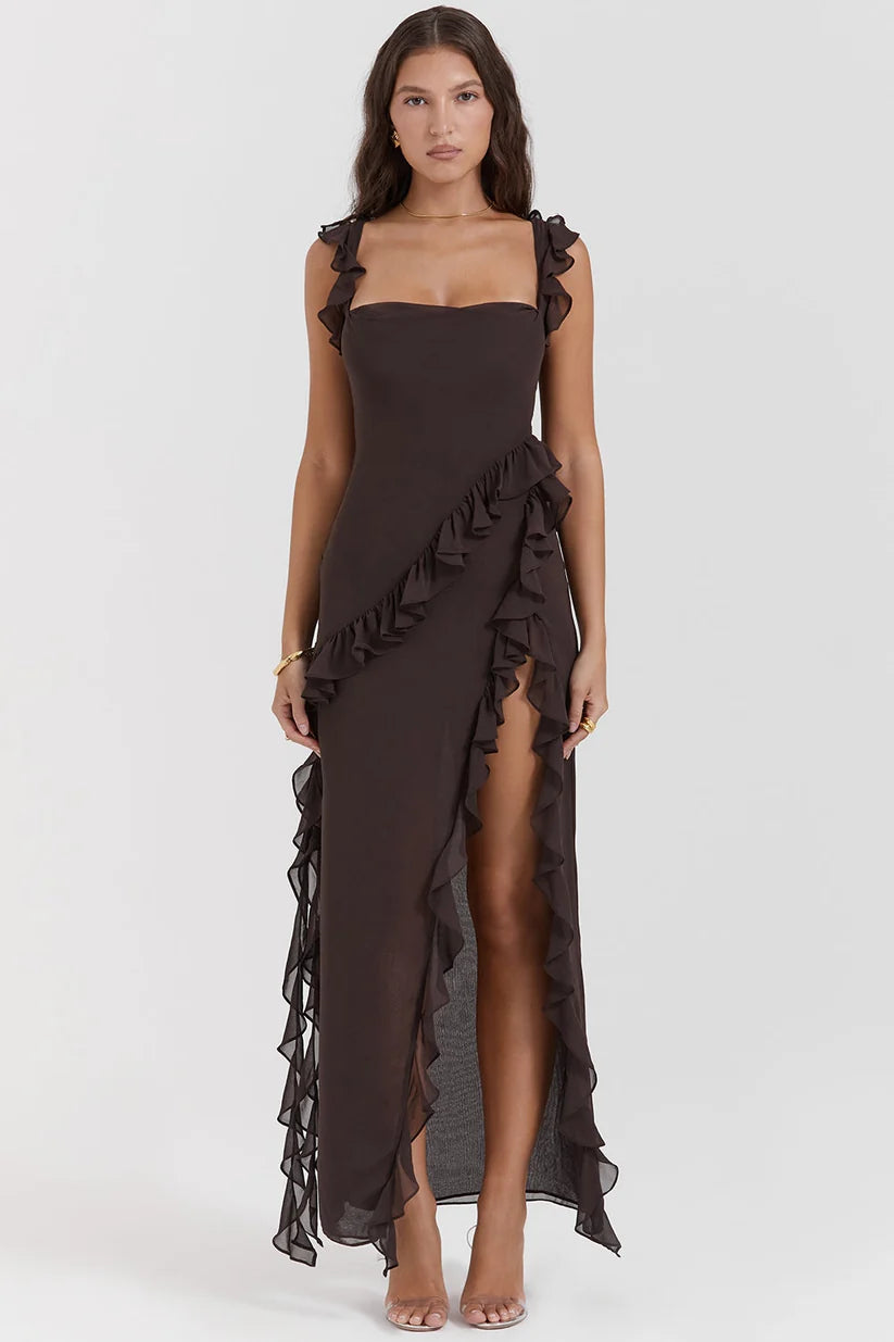 Alma - Vestido con Volantes Asimétricos