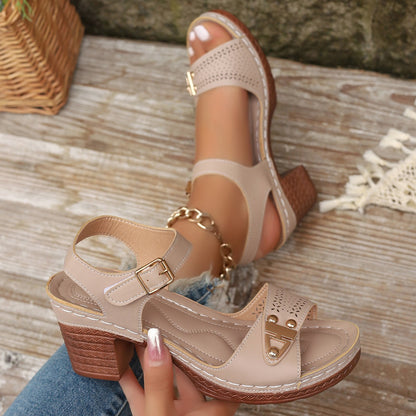 Clara™ | Sandalias de tacón cómodas con hebilla ajustable