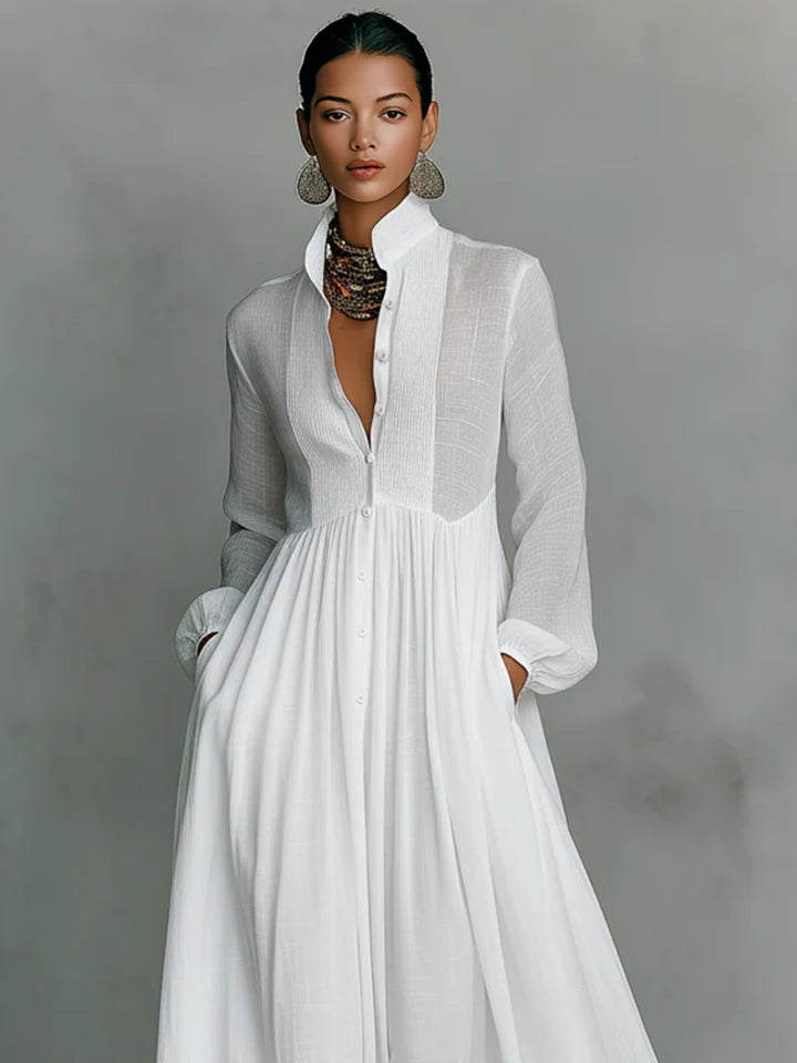 Elisa – Vestido maxi minimalista