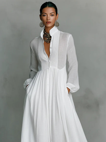 Elisa – Vestido maxi minimalista