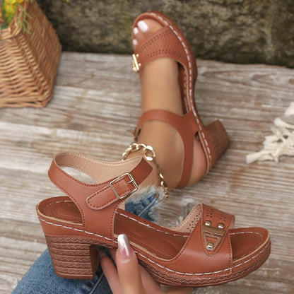 Clara™ | Sandalias de tacón cómodas con hebilla ajustable
