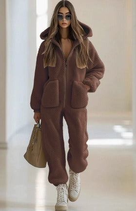 Alma - Mono polar holgado con capucha y cremallera