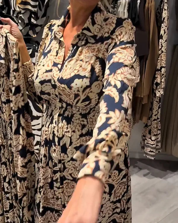 Beatriz - Vestido camisero vintage con estampado floral