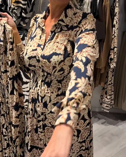 Beatriz - Vestido camisero vintage con estampado floral