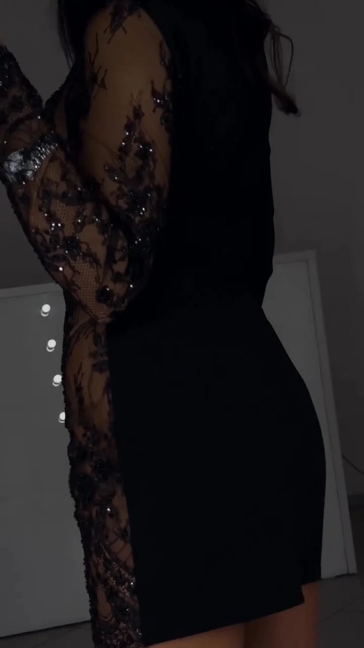 Astrid – Vestido sexy con ribete de encaje