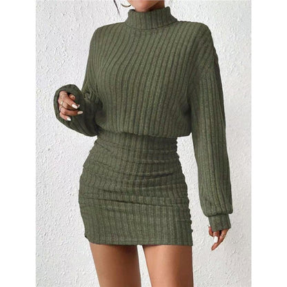 Elena – Vestido bodycon de punto con cuello alto