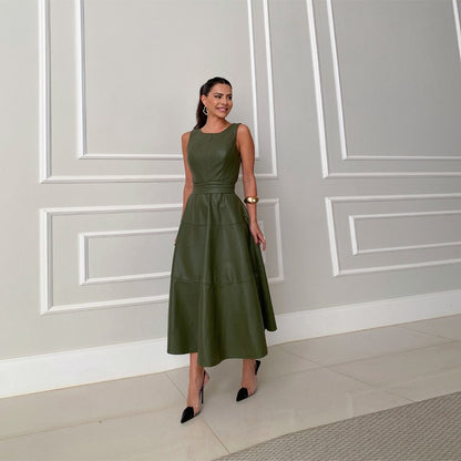 Mila - Vestido midi efecto piel