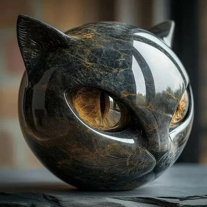 Lovera | Escultura de gato negro misterioso
