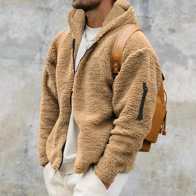 Chaqueta de invierno para hombre con forro de sherpa