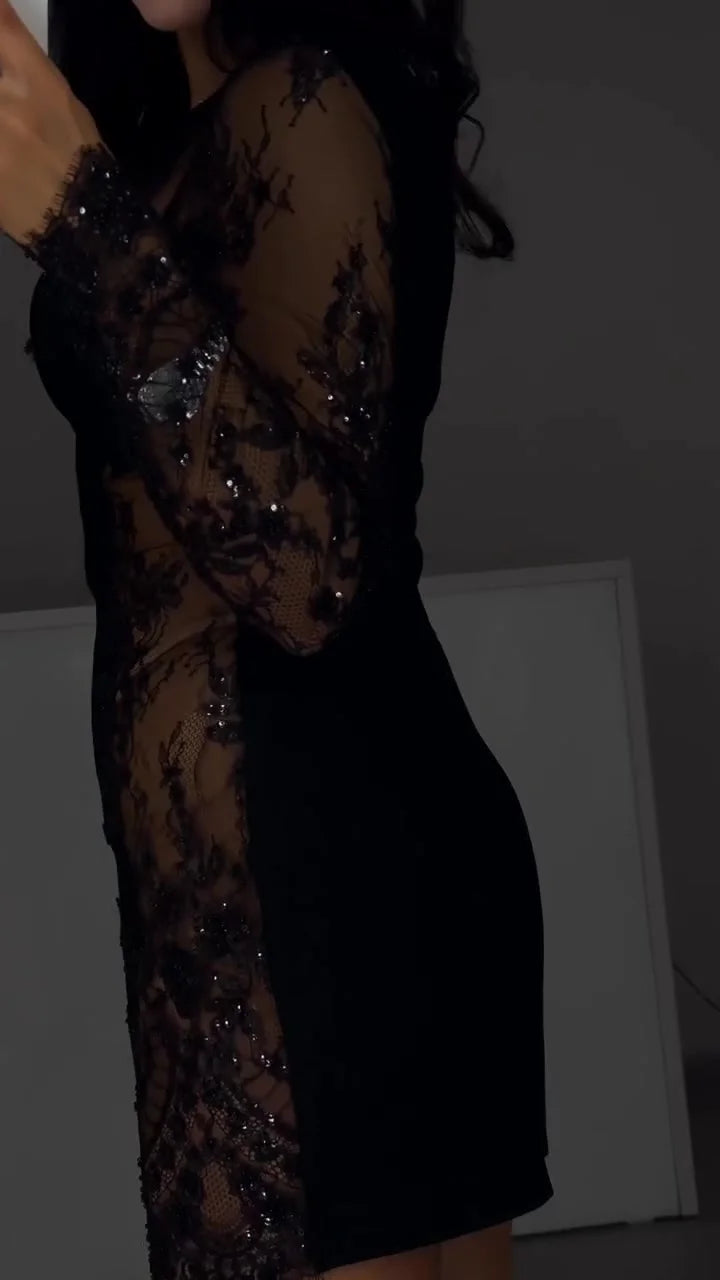 Astrid – Vestido sexy con ribete de encaje