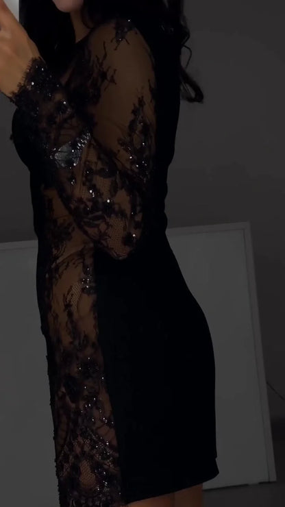 Astrid – Vestido sexy con ribete de encaje