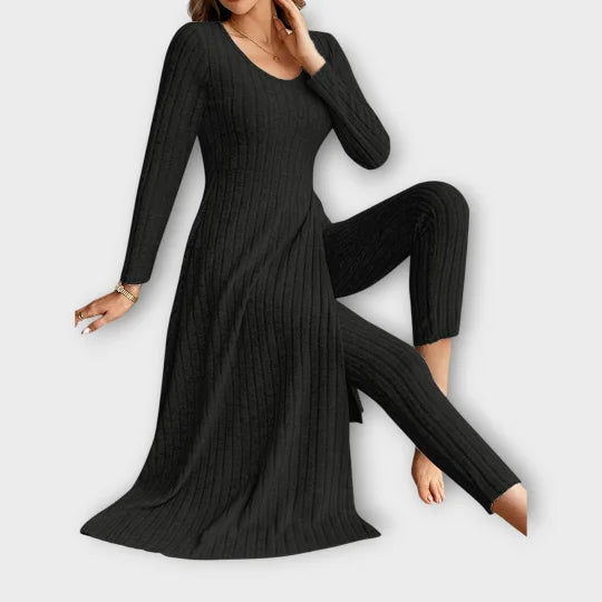 Zoe – Conjunto elegante de dos piezas acanalado