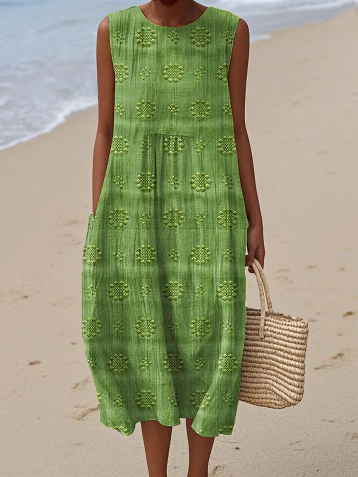 Marina™ | Vestido sin mangas con estampado artistico