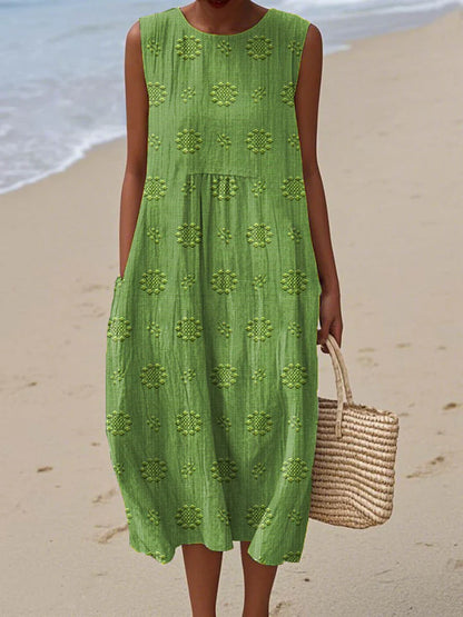 Marina™ | Vestido sin mangas con estampado artistico