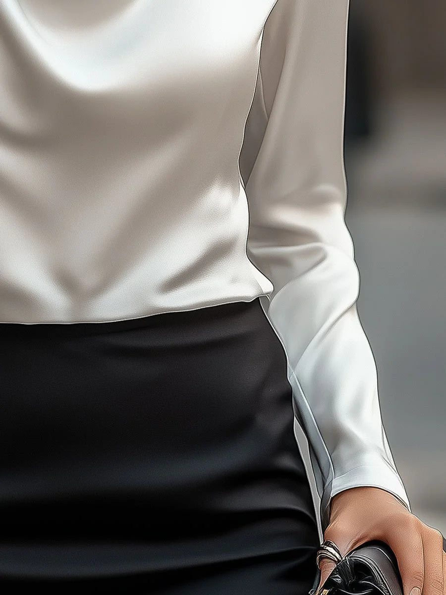 Ester - Blusa elegante con cuello drapeado