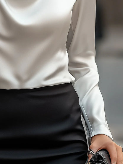 Ester - Blusa elegante con cuello drapeado