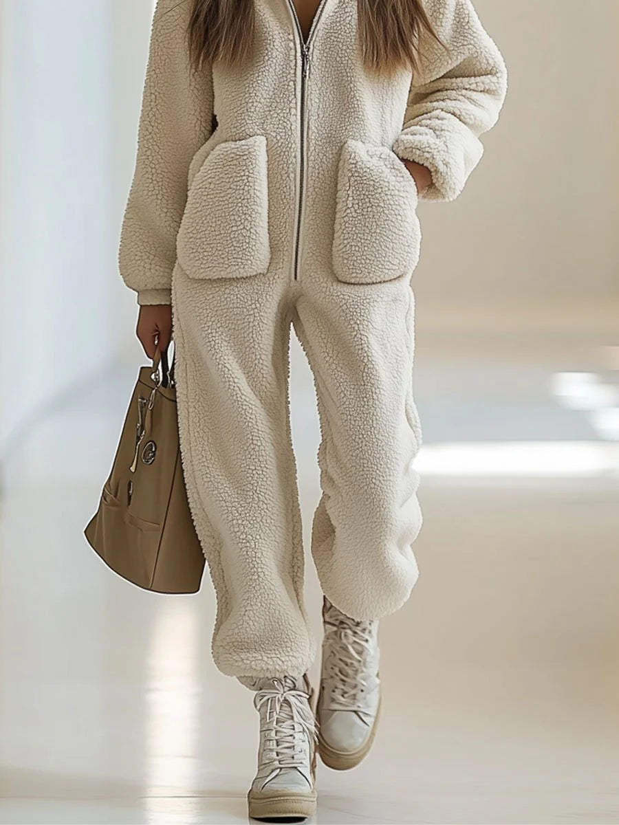 Alma - Mono polar holgado con capucha y cremallera