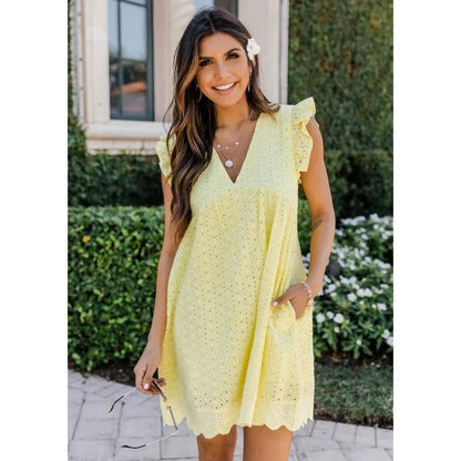 Susana – Vestido corto con pantalón interior y bolsillos ocultos