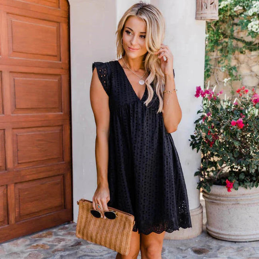 Susana – Vestido corto con pantalón interior y bolsillos ocultos