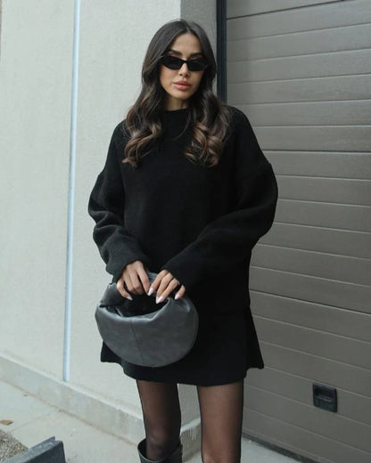 Lara - Conjunto de otoño de punto con jersey y falda