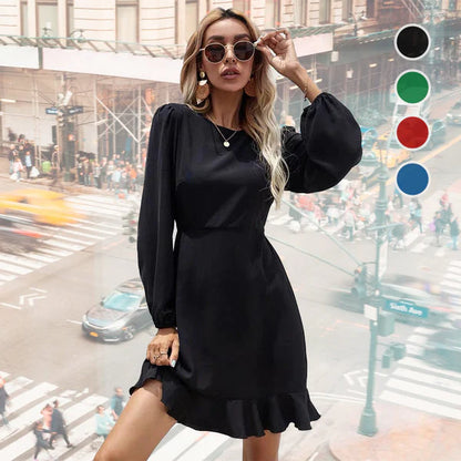 Pilar – Vestido corto elegante con mangas fluidas