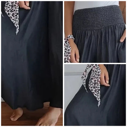 Celia™ | Pantalón ancho con cintura fruncida y bolsillos