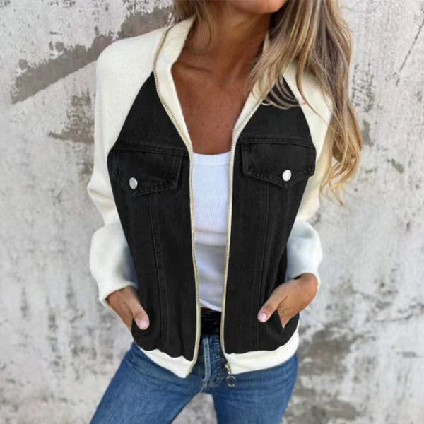 Maya / Chaqueta denim con diseño patchwork