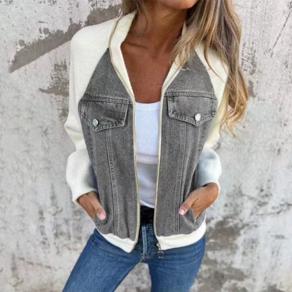 Maya / Chaqueta denim con diseño patchwork