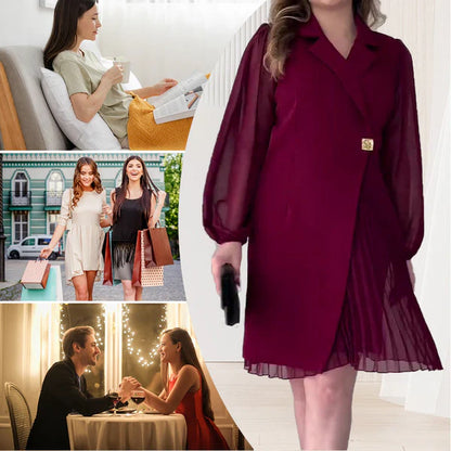 Inés – Vestido elegante con patrón plisado