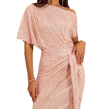 Mara - Vestido de fiesta brillante con lentejuelas para mujer