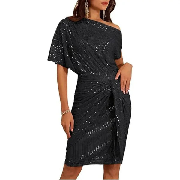 Mara - Vestido de fiesta brillante con lentejuelas para mujer