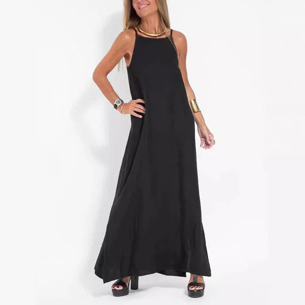 Lucía - Vestido largo minimalista de tirantes finos