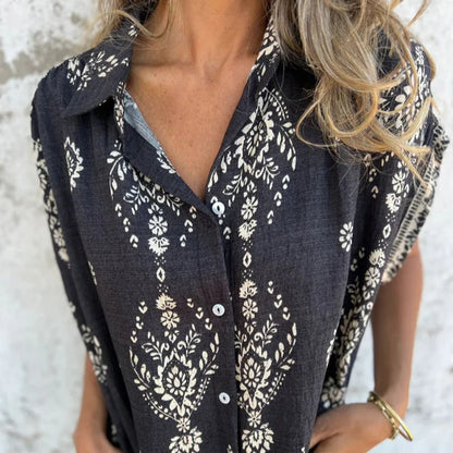 Eva™ Vestido Clásico con Estampado – Elegancia Natural y Confort Diario