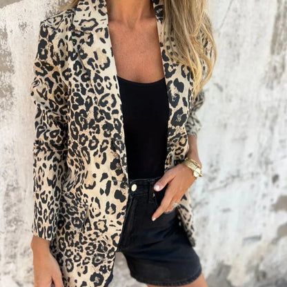 Paola - Blazer con estampado de leopardo para mujer