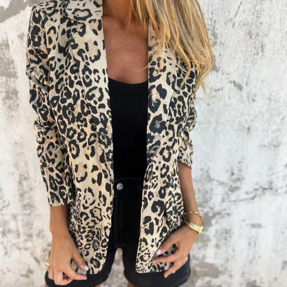 Paola - Blazer con estampado de leopardo para mujer