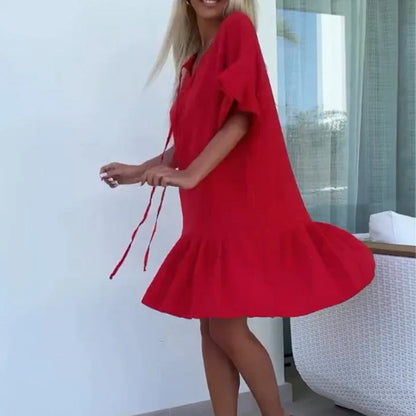 Vestido de Mujer de Algodón y Lino – Elegancia Atemporal y Confort Natural