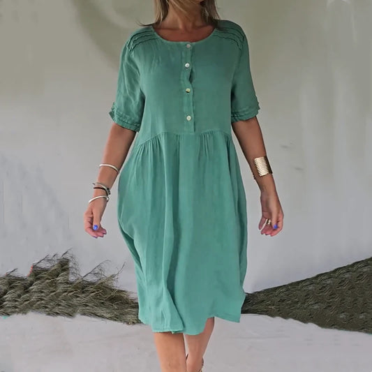 Zaida™ | Vestido de botones con encanto relajado y femenino