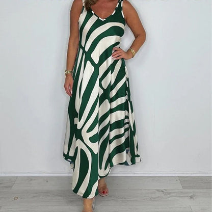 Beatriz - Vestido sin mangas con estampado abstracto y caída elegante
