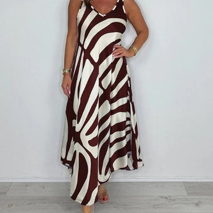 Beatriz - Vestido sin mangas con estampado abstracto y caída elegante