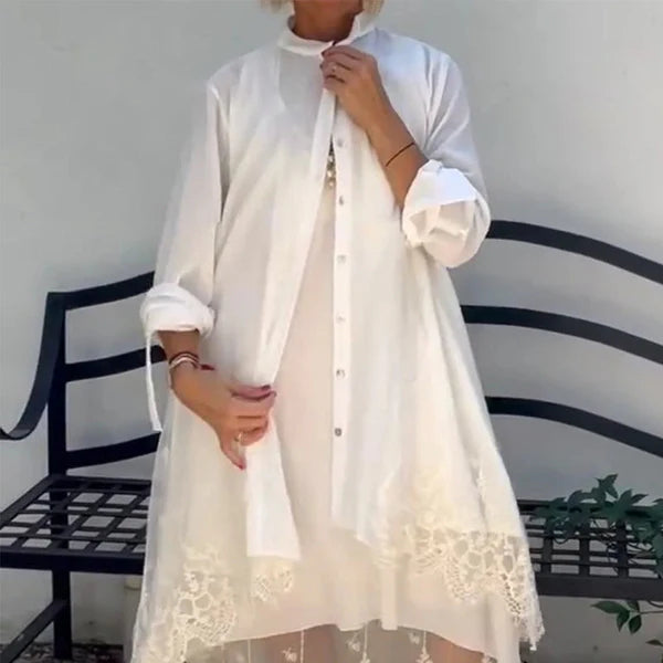 Emma™ | Conjunto bohemio de vestido y cárdigan con encaje delicado