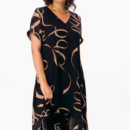 Amaya™ | Vestido midi con estampado artístico