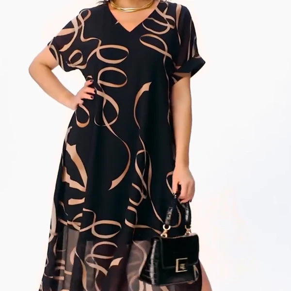 Amaya™ | Vestido midi con estampado artístico
