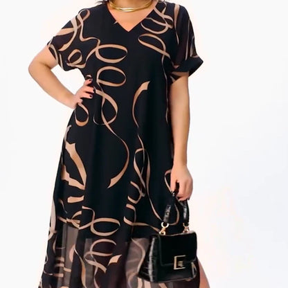 Amaya™ | Vestido midi con estampado artístico