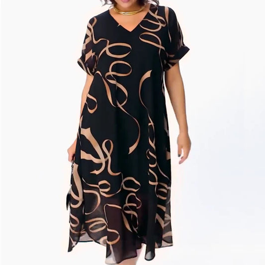Amaya™ | Vestido midi con estampado artístico