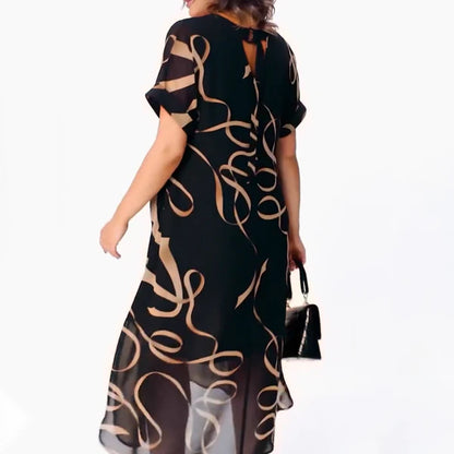 Amaya™ | Vestido midi con estampado artístico