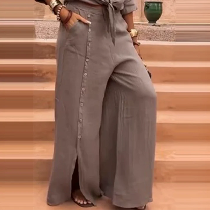 SABANA – Elegante conjunto Bohemio de Camisa y Pantalón con Botones