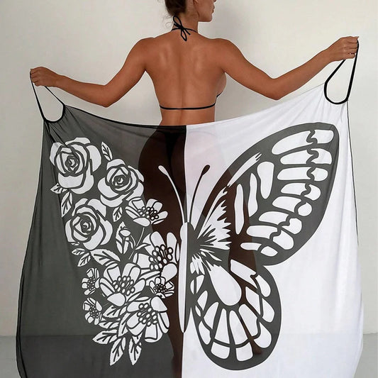 Maia™ | Vestido pareo con estampado de mariposas