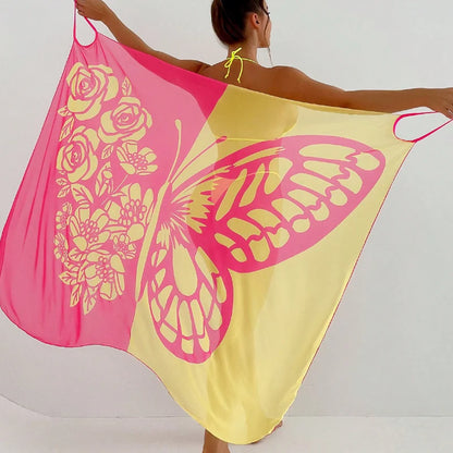 Maia™ | Vestido pareo con estampado de mariposas